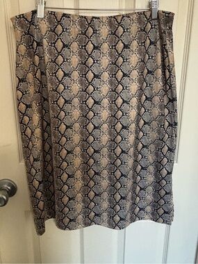 Paul Harris Design Snakeskin Print Midi Skirt L Vintage